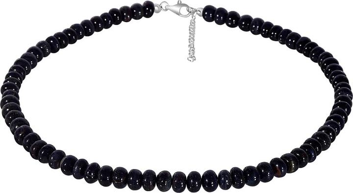 Produktbild Xen Tigerauge- Collier black Rondelle 48 + 5 cm 925 Silber (925 Sterling Silber, 48 cm)