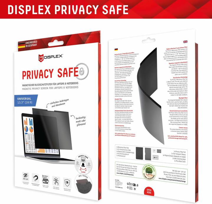 Immagine prodotto Displex Privacy Safe, Laptop Blickschutzfilter (13.30", 16 : 9)