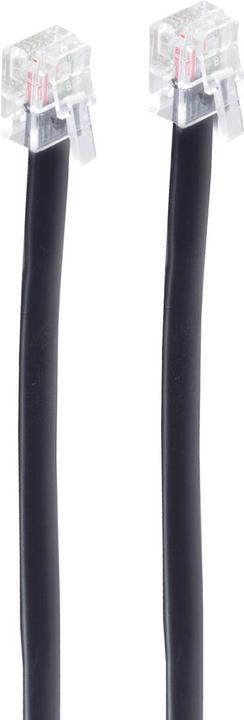 Actual product image Shiverpeaks ®-BASIC-S--Modular cable, Western plug 6/6 to Western plug 6/6, black, 6-core, 15m