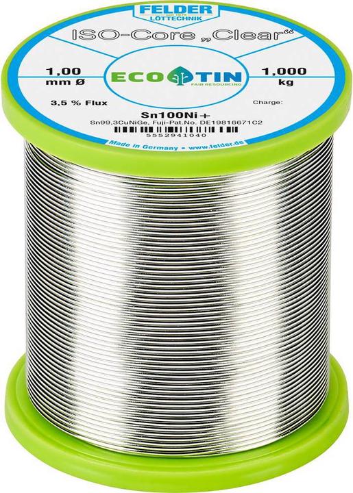 Felder Lottechnik ISO-Core Clear Sn100Ni+ (Kit de bobine de soudure)