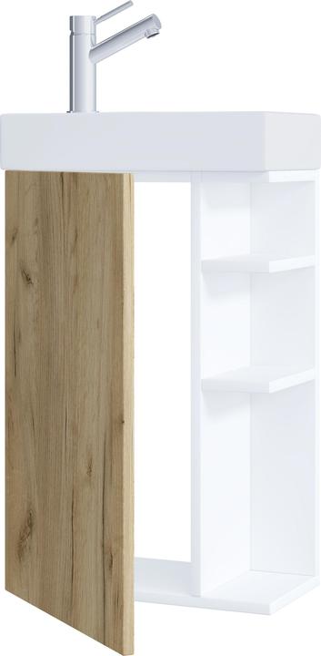 Produktbild VCM 2-tlg Badmöbel Set Gäste WC Gästebad Waschplatz Waschtisch klein schmal Lumia
