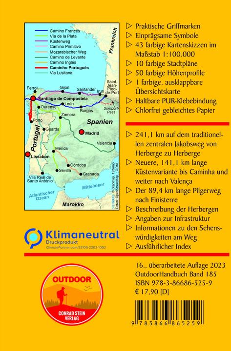 Immagine prodotto Portugal Spanien: Jakobsweg Caminho Português 100000 (Tedesco, Raimund Joos, 2024)