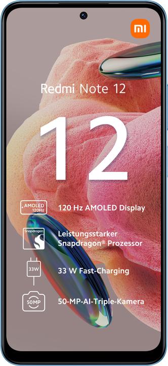 Actual product image Xiaomi Redmi Note 12 (128 GB, Ice Blue, 6.67", Dual SIM, 50 Mpx, 4G)