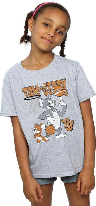 Actual product image Tom & Jerry Girls Spinning Basketball Cotton T-Shirt (152, 158)