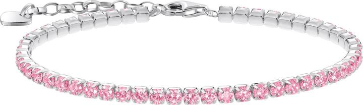 Thomas Sabo Tennisarmband mit pinkfarbenen Steinen (19 cm, 925 Sterlingsilber)