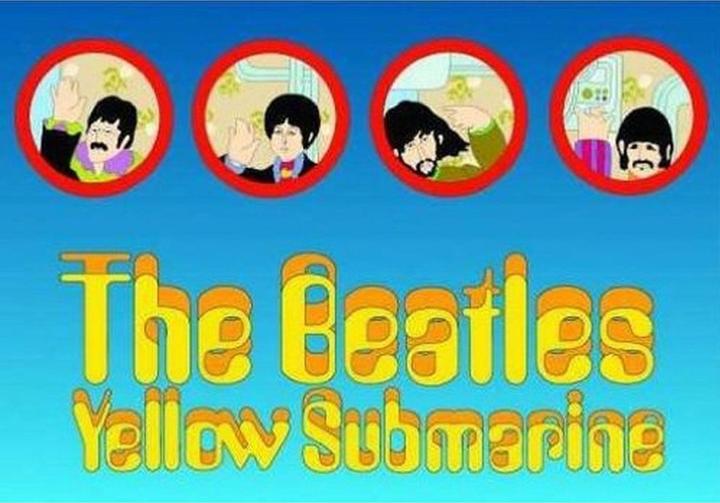 The Beatles Gelbe UBootBullauge Postkarte