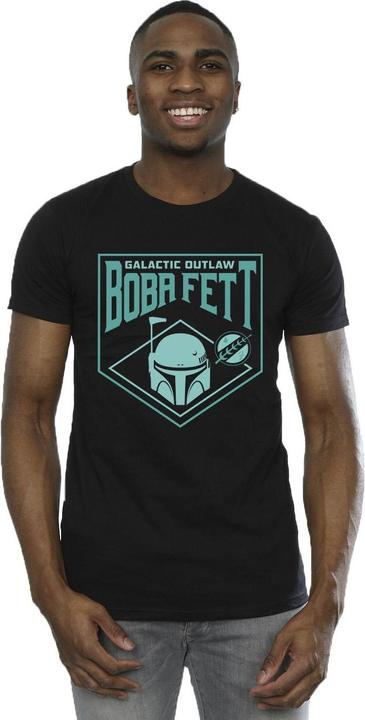 Actual product image Star Wars Mens The Book Of Boba Fett Galactic Helm Chest T-Shirt (XL)