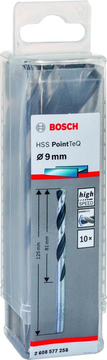 Immagine prodotto Bosch Professional Zubehör Trapano a rotazione per metallo HSS PointTeQ, DIN 338, 9,0 mm, confezione da 10 pezzi (9 mm)