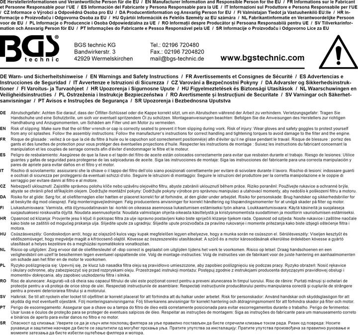 Immagine prodotto BGS Chiave per filtro olio 14 lati Ø 76 mm per VW, Porsche, Mercedes-Benz, BMW, Audi, Opel