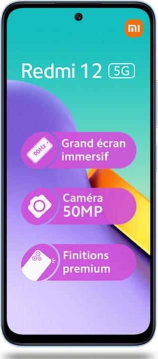 Image du produit Xiaomi Redmi 12 5G (128 Go, Bleu ciel, 6.79", Double SIM hybride, 50 Mpx, 5G)