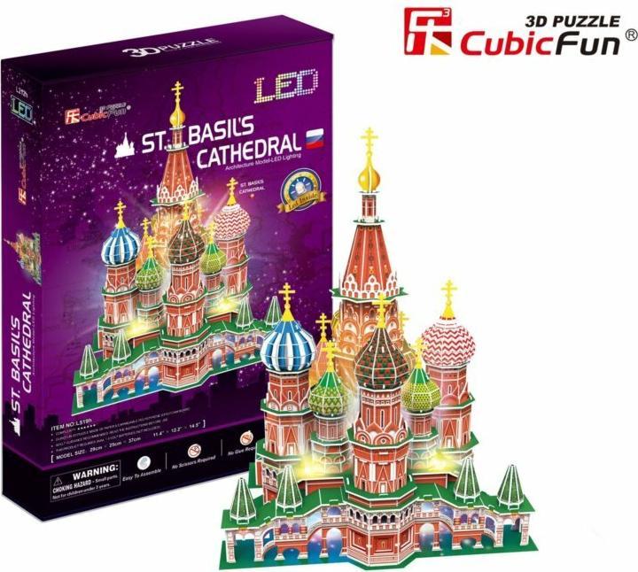 Actual product image Cubicfun 3D jigsaw "St. Basil's Cathedral" (LED) (224 pieces)