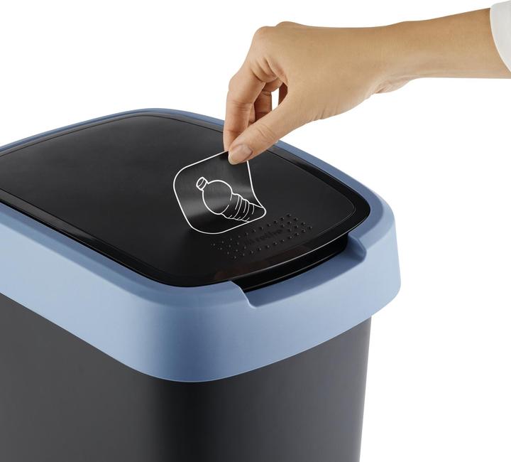 Produktbild Rotho Mülleimer Twist 25L schwarz und blau (25 l)