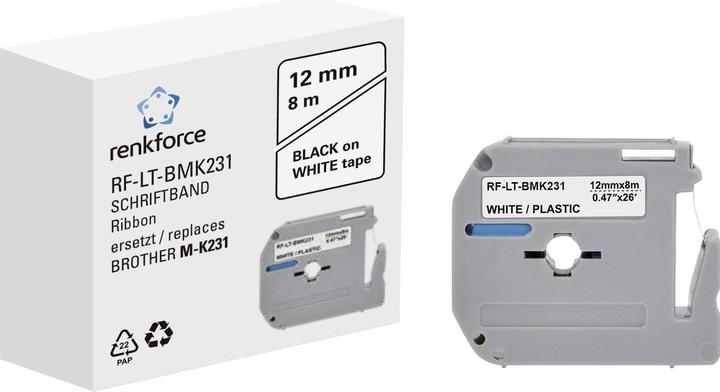 Actual product image Renkforce RF-LT-BMK231 compatible ribbon replaces Brother M-K231 plastic (1.20 cm, Grey)