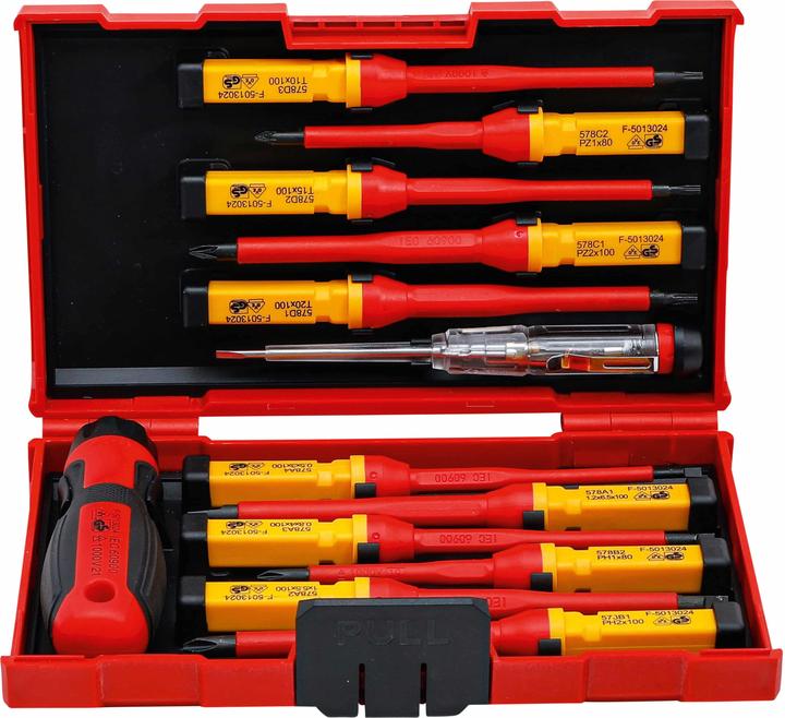 Productafbeelding BGS VDE-schroevendraaierset | met verwisselbare klingen | 13 stuks.