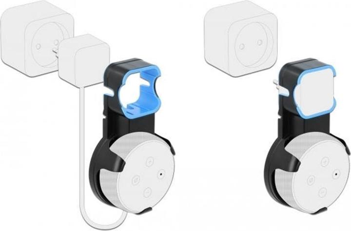 Actual product image Delock Wall mount for Echo Dot 3rd gen. Black (1 pair, Wall installation, Not movable)