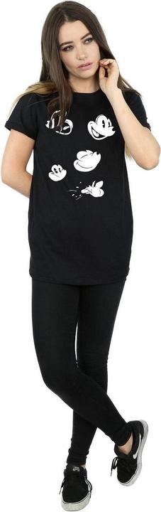 Actual product image Disney Womens/Ladies Mickey Mouse Faces Cotton Boyfriend T-Shirt (L)