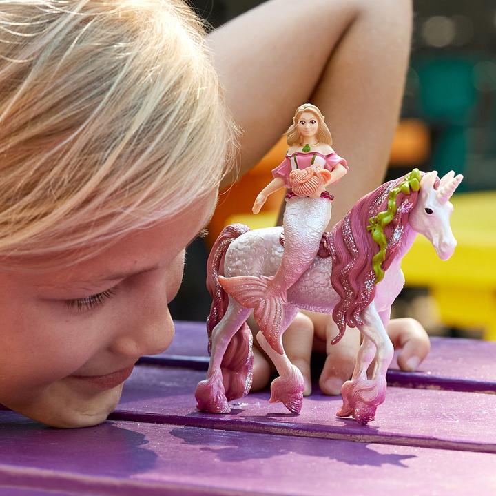 Actual product image Schleich Mermaid feya on underwater unicorn