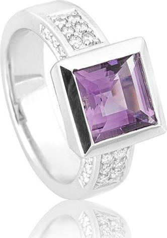 Produktbild Breuning RING - E.AMETHYST/Brill. 0,324 Ct. H/si (50, 750/18 K Gold)