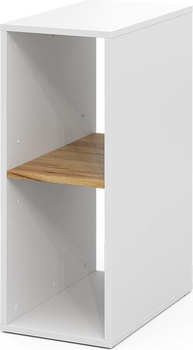 Actual product image Vichy PC-Schrank Tomy, Weiss/Goldkraft Eiche, 28.5 x 50 cm mit 2 offenen Fächern