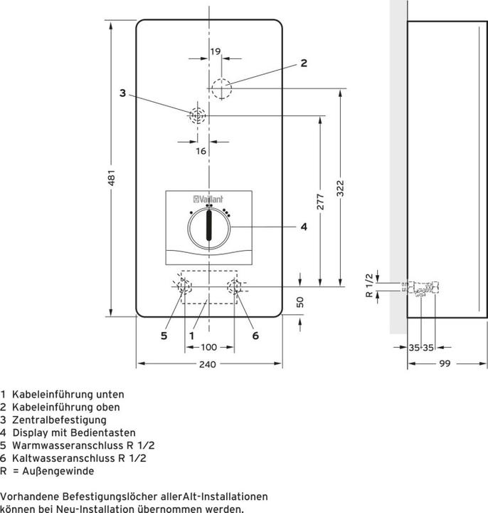Actual product image Vaillant Electric instantaneous water heater