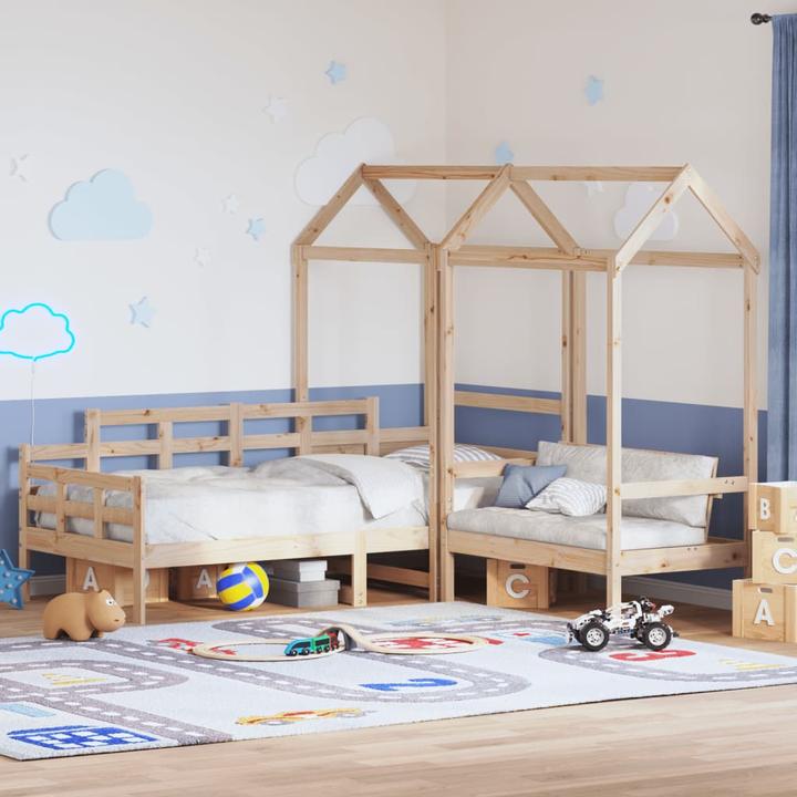 Actual product image VidaXL Day bed and bench with roof (90 x 200 cm)