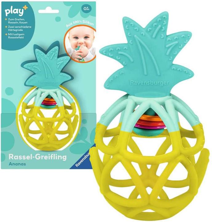 Produktbild Ravensburger 4869 play+ Rassel-Greifling: Ananas, Zahnungshilfe, Silikon Baby-Spielzeug ab 0