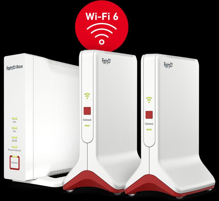Actual product image AVM FRITZ!Box 4060 + 2*Repeater 6000 Wifi 6 Mesh Bundle