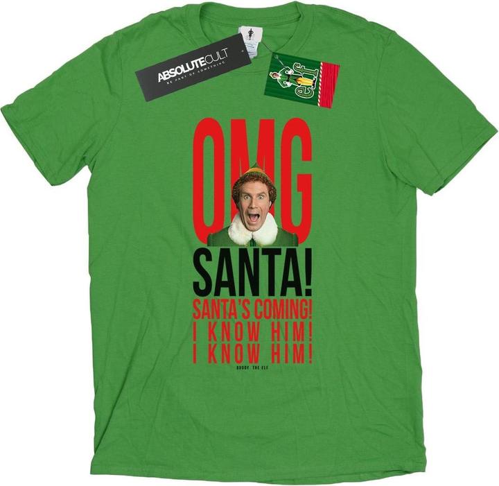 Elf OMG Santa I Know Him TShirt (L)