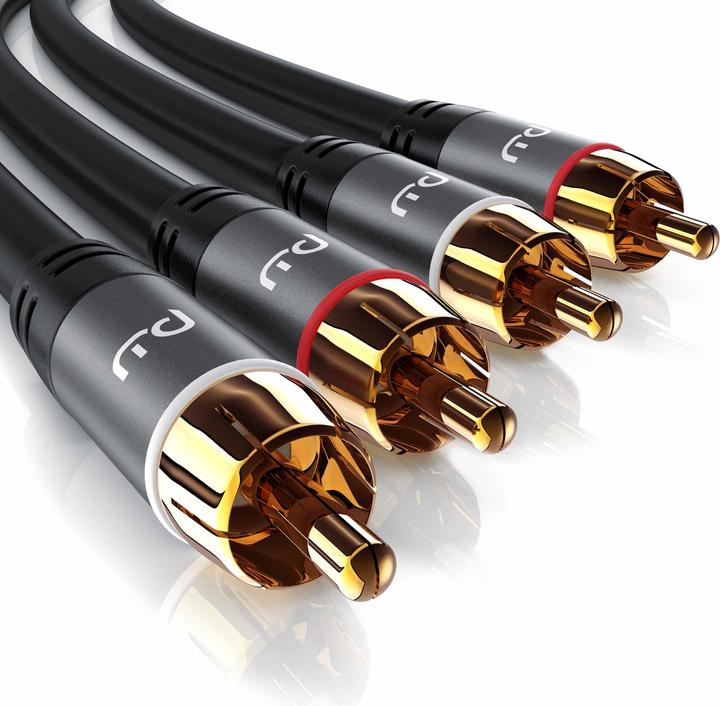 Produktbild Primewire Stereo Cinch Audio Kabel, RCA, mehrfach geschirmtes HiFi Audiokabel, 2X Cinch zu 2X Cinch (1.50 m, Cinch)