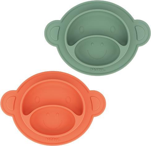 Actual product image Nuby Non-slip silicone dinner plate AFFE, extra absorbent, 100% silicone