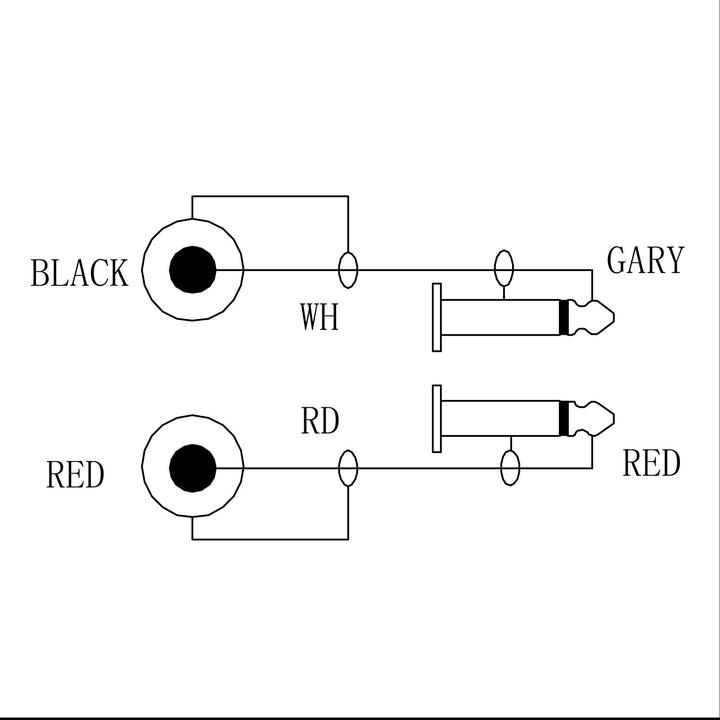 Image du produit Enova Câble jack/cinch 6.35mm RCA, rouge/noir, 3m (3 m)