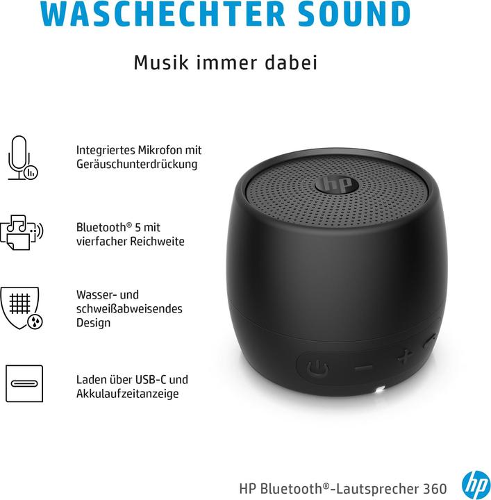 Actual product image HP Bluetooth Speaker 360 (13 h, Electrical connection)