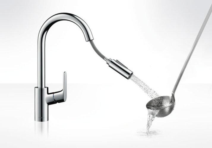 Produktbild hansgrohe Focus M41 Einhebel-Küchenarmatur 240, Ausziehbrause, 2 Strahlarten