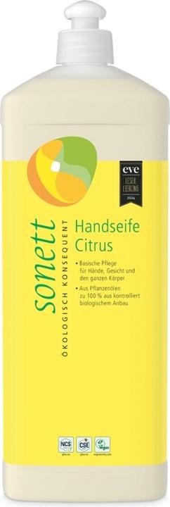 Sonett Handseife, Citrus, Nachfüllpackung, 1l (Handseife Nachfüllpackung, 1000 ml)