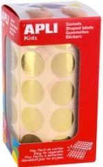 Actual product image Apli Sticker "Round", on roll, gold, made of paper, non-removable, 59 pre-perforated sheets per sticker