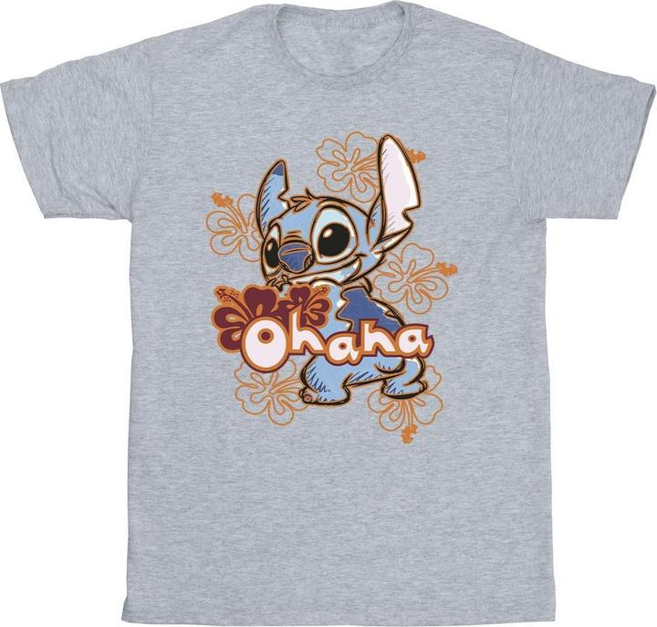 Produktbild Disney Lilo And Stitch Ohana Orange Hibiscus TShirt (S)