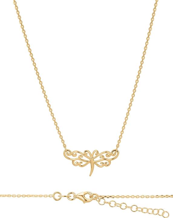 Leyda Halskette Schmetterling (Silber 925 1 Mikron Gelb Vergoldet 18k)