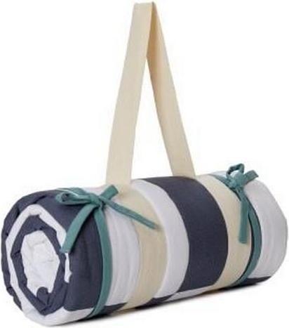 Actual product image Picknickdecke Tamina 180 x 120 cm - Blaugrau / Naturweiss