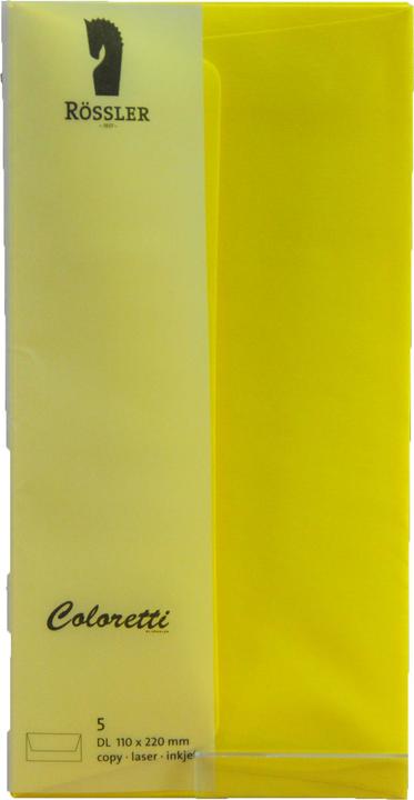 Actual product image Magni 220702543 - Coloretti envelopes, 80 g/m², DIN long, golden yellow, 5 pieces (DL, 5 x)