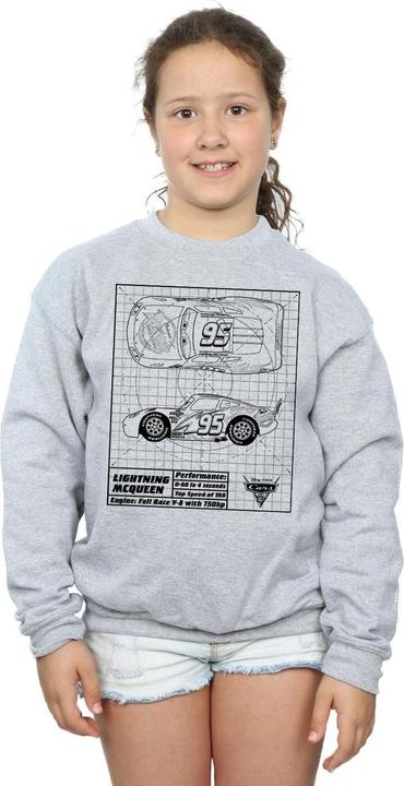 Immagine prodotto Disney Cars Lightning McQueen Blueprint Felpa Ragazze (128)