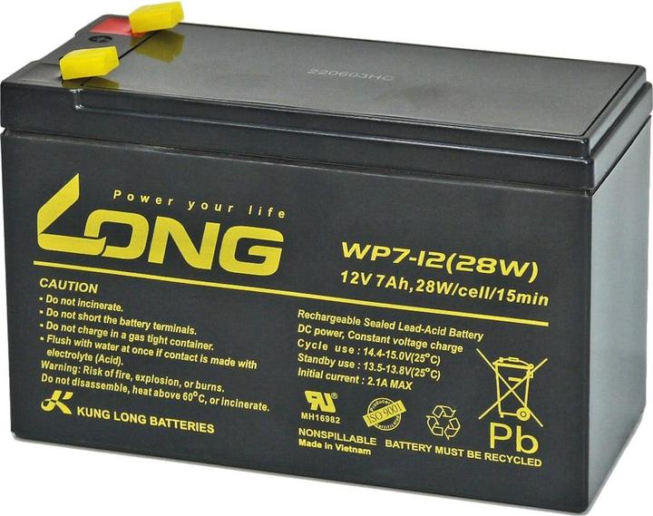 Immagine prodotto Long WP7-12(28W)-M/F2 WP7-12(28W)-M/F2 Batteria al piombo 12 V 7 Ah al piombo (AGM) (W x (12 V, 7 Ah)