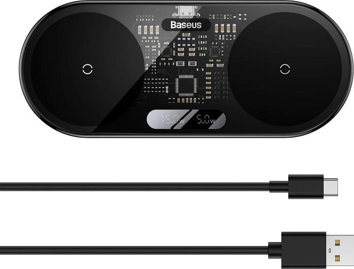 Produktbild Baseus Digital LED Display 2in1 Wireless Charger (20 W)