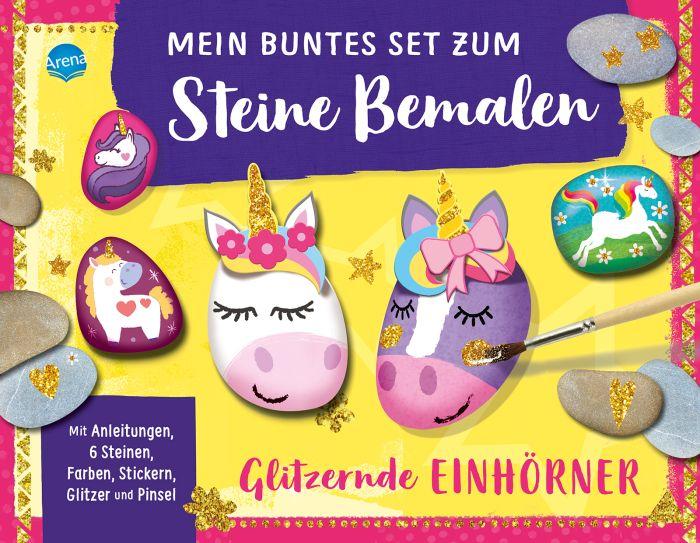Set zum Steine bemalen? Glitzer Einhorn