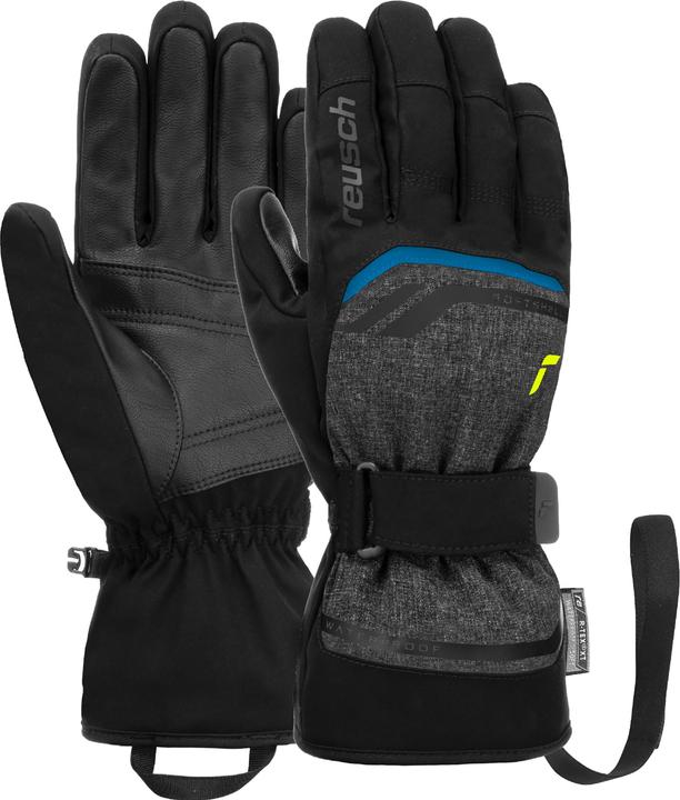 black melange, Safety yellow, brilli. blue