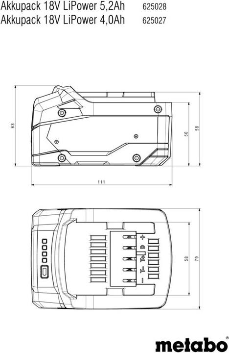 Actual product image Metabo Battery pack (18 V)