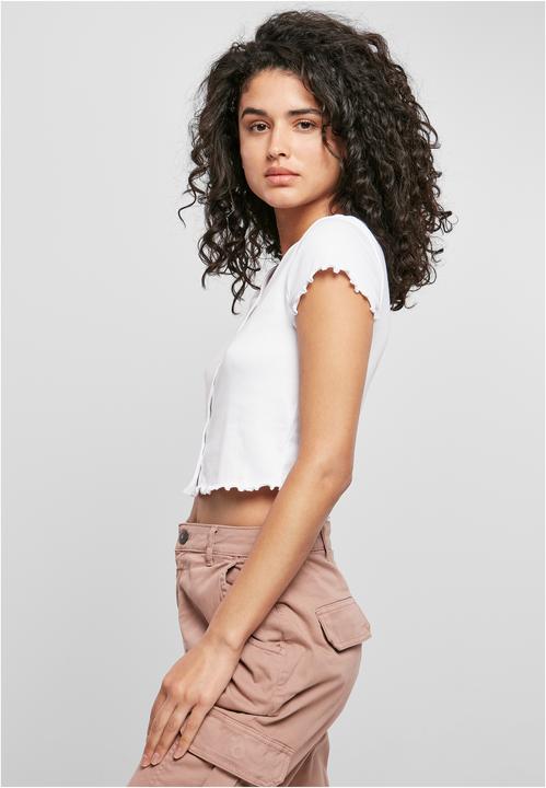 Image du produit Urban Classics Ladies Cropped Button Up Rib Tee (M)