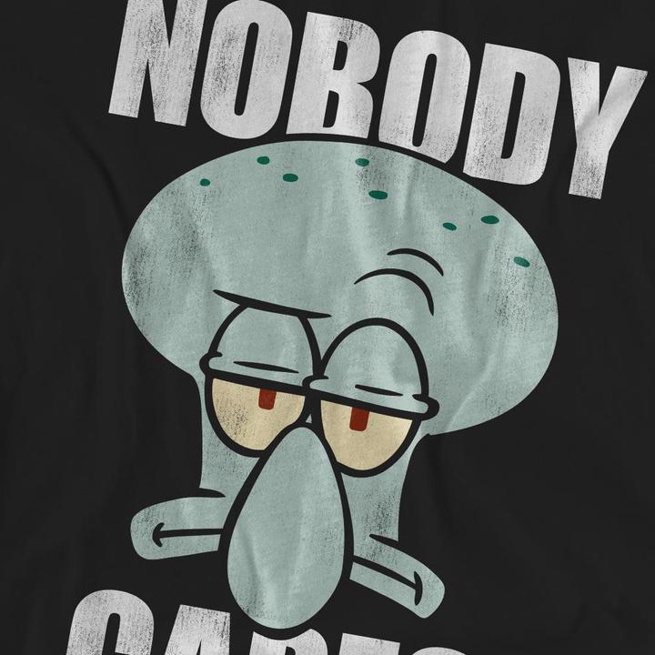 Actual product image Spongebob Squarepants Unisex Adult Nobody Cares Meme T-Shirt (S)