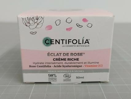 Centifolia Reichhaltige BIO-Creme Gesicht & Hals Rose, Hyaluronsäure & Vitamin C - 50ml - Éclat de r (Körpercreme, 50 ml)
