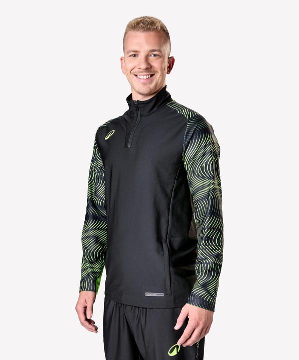 Immagine prodotto Kipsta Damen/Herren Fussball Sweatshirt 1/2 Zip - VIRALTO Wave schwarz/neongelb (XL)