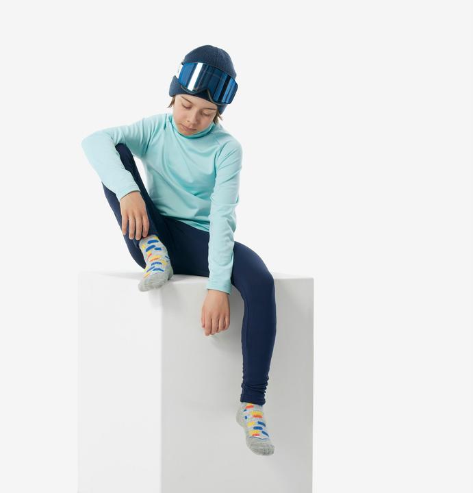 Produktbild Wedze Skiunterwäsche Funktionsshirt Kinder hoher Kragen - BL 500 türkis (3, 4)